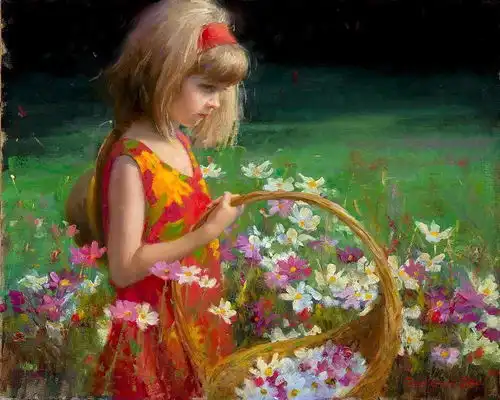 他用色彩,将美女画得如此纯净而真实