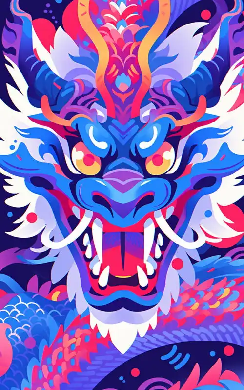 扁平风蓝色龙素材图片广告素材下载至来源处