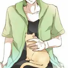 带有猫的黑白男生动漫图最好是黑白彩色也行