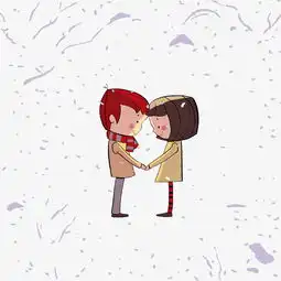 七夕节卡通风格雪中的情侣图片素材其他格式下载动漫人物大全