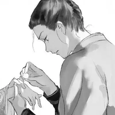 白色系头像卡通情头