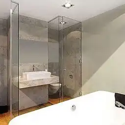 91120平米三居室田园风格绿色系卫生间浴缸效果图