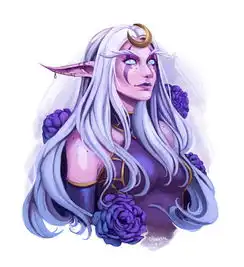 官推绘画作品月之女神艾露恩