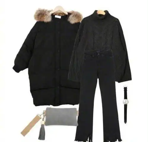 一件黑色羽绒服的9种搭配实用的冬季穿搭,显瘦显高的小心机