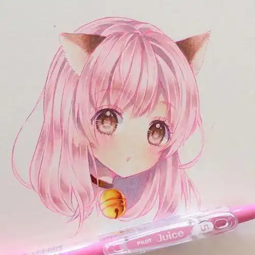 炒鸡可爱仙气的动漫人物女生马克笔插画线稿