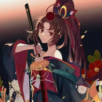 红色系列女生头像动漫古