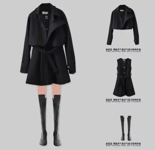 灰色森林系外套温柔炸了长袖毛衣阔腿裤最是好搭,看起来顺眼