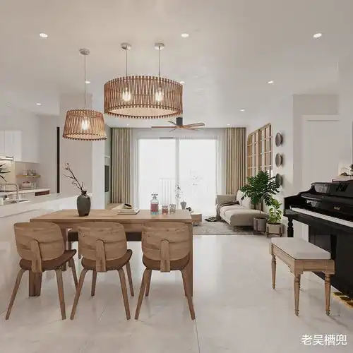 白色与原木的碰撞,感受到温暖舒适