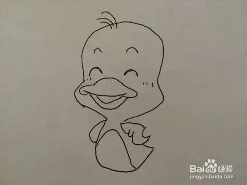 可爱卡通小鸭子简笔画法
