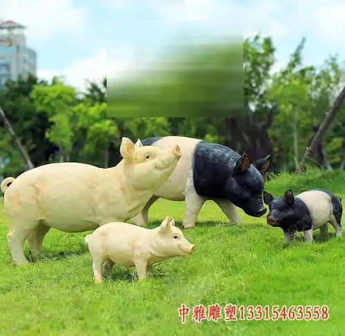 玻璃钢卡通猪雕塑步行街树脂猪雕塑加工厂