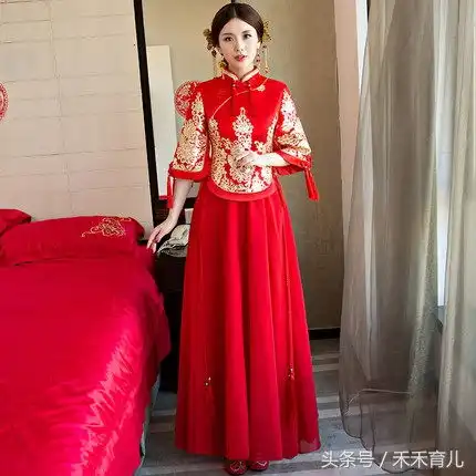 微胖穿婚纱不好看的女生,结婚的时候试试这种秀禾服,显瘦好看