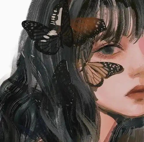 ins黑色系高级感动漫女