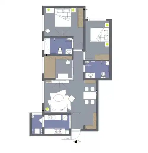 98㎡现代主义3室2厅,玻璃隔断让视觉感翻倍