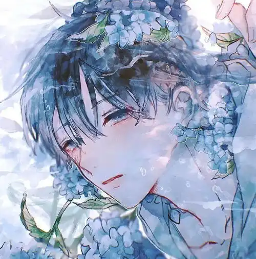 禁欲系男头情侣头像蓝色