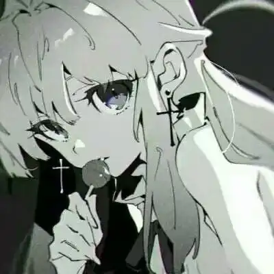 黑白动漫病娇女头黑化病娇女系动漫头像