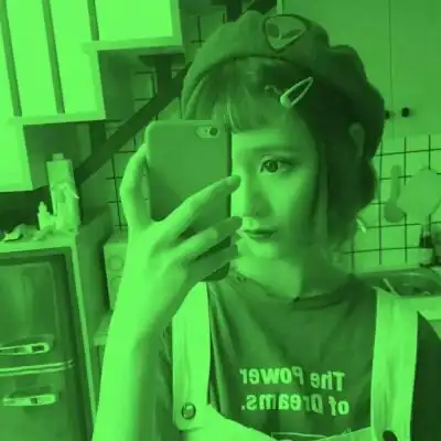 绿色冷系qq女生头像