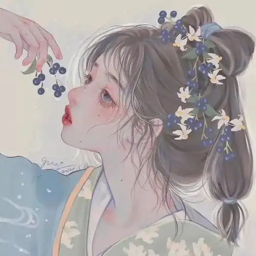 插画女生头像