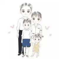 一家四口卡通图片头像儿