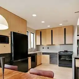 201平米以上蓝色清新现代风格别墅厨房效果图