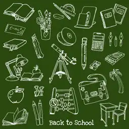 手绘学习物品02矢量素材