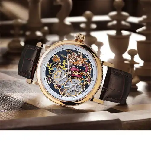 上海牌手表男镀飞轮系列手动镂空机械腕表机械表男透窗设计商务休闲收藏把玩国潮腕表6651