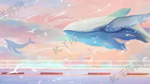 唯美梦幻鲸鱼治愈天空云彩小清新插画图片千库网