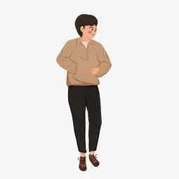 冬天户外保暖大衣男孩插画图片素材其他格式下载动漫人物大全