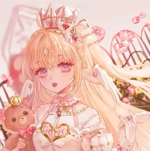 戴着王冠的绝美动漫女生头像