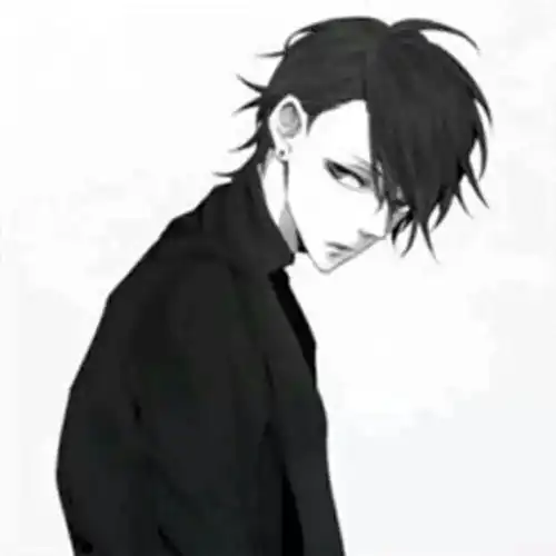 黑色侧脸头像男动漫系女