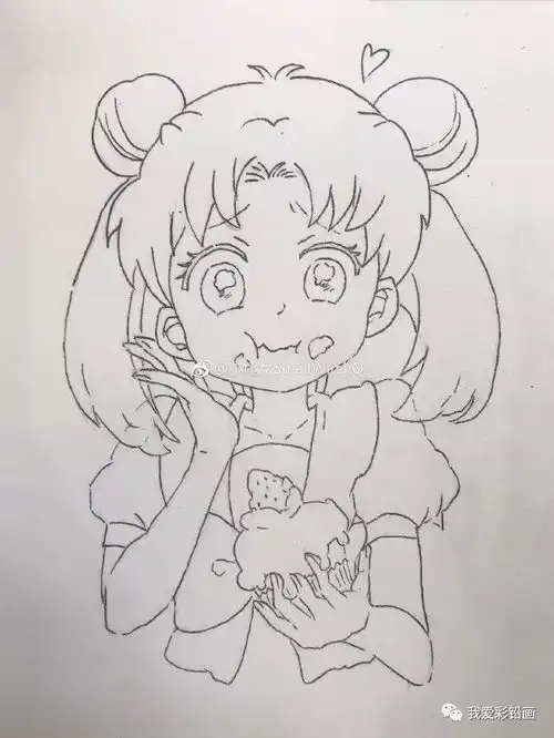 代表月亮消灭你彩铅手绘q萌版美少女战士