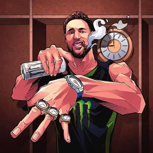 魔爪nba总决赛系列故事插画,金州勇士汤普森美漫卡通