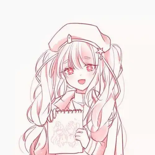 二次元少女头像粉白色系粉瞳白色双卷堆糖,美图壁纸兴趣社区