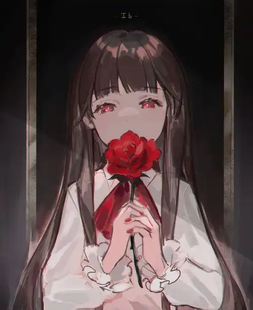 风格浓郁的二次元美少女同人插画,人物就像水晶拼合似的美
