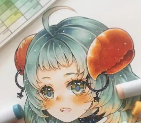 十二星座手绘风拟人化双子神似小丑女吗,摩羯果然是小恶魔