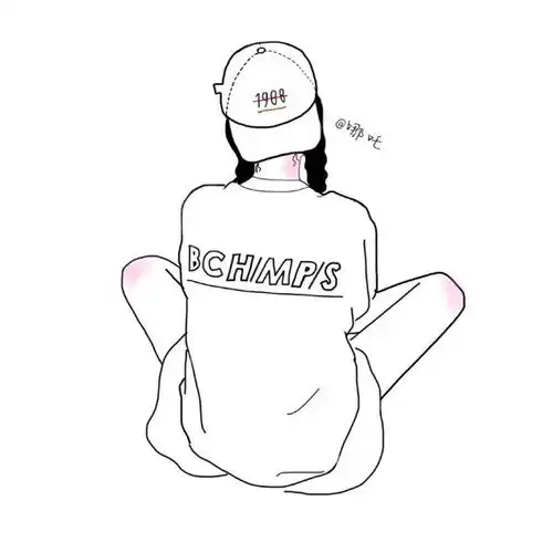 求好看的黑白卡通女生头像