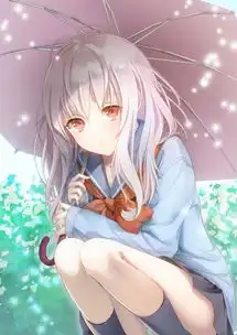 求冰蓝色系动漫少女图,像图中一系的,不要网址,越多越好