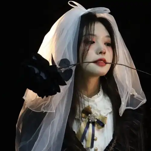 高冷女生头像漫画黑色系