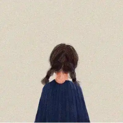 手绘女头像动漫背影女生头像