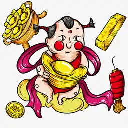 中国风手绘招财童子图片素材其他格式下载动漫人物大全