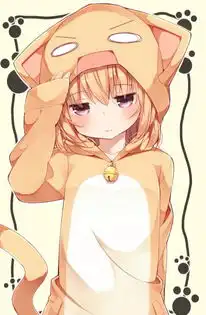 二次元少女蓝色系猫耳