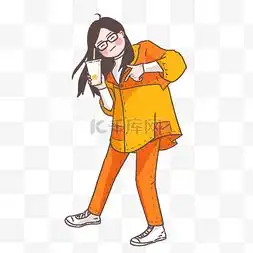 手绘卡通橙色衣服女孩图片手绘卡通橙色衣服女孩图片素材免费下载千库网