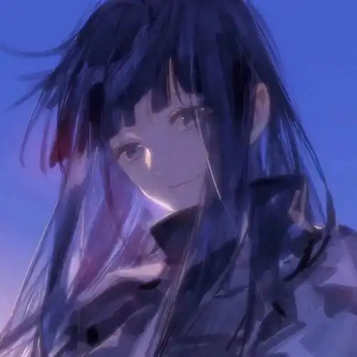 动漫女头蓝色系手绘女生头像壁纸