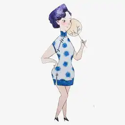 原创手绘拿着扇子的美女图片素材其他格式下载动漫人物大全