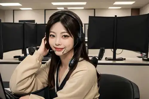 电脑女性客服人物肖像摄影图摄影图下载至来源处