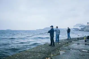 游客面对大海的女人,男人,和孩子