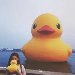 女生头像带黄小鸭卡通图案的