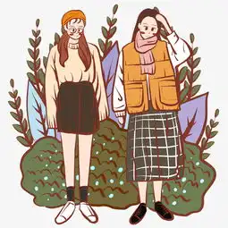 小清新文艺风手绘女孩小插画图片素材其他格式下载动漫人物大全