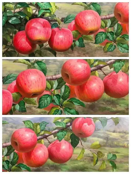油画苹果红红火火平平安安吉祥如意