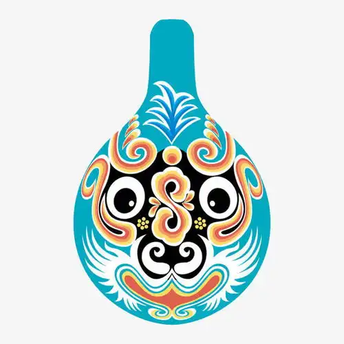 脸谱花瓶免抠素材创意素材png素材素材