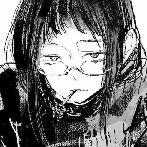 黑色系列女生动漫头像女